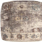 18" Ivory and Taupe Upholstered Medallion Pouf Ottoman