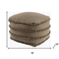 18" Brown Cotton Striped Pouf Ottoman