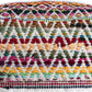 18" Natural And Rainbow Cotton Blend Chevron Pouf Ottoman