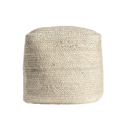 18" Natural Jute Pouf Ottoman