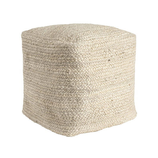 18" Natural Jute Pouf Ottoman