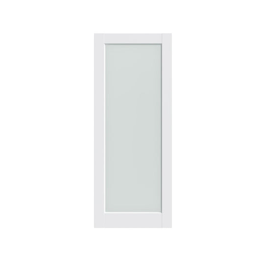 80" X 28" White Wood And Glass Slab Door
