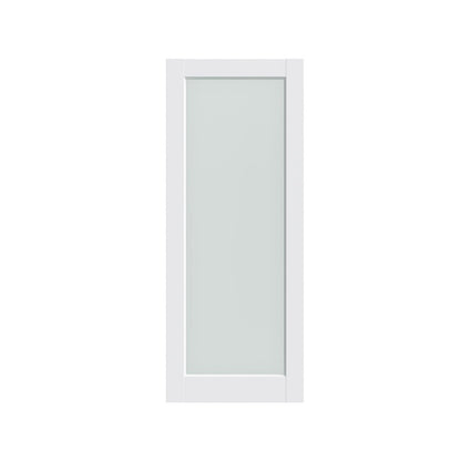 80" X 28" White Wood And Glass Slab Door