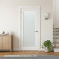 80" X 30" White Wood And Glass Slab Door