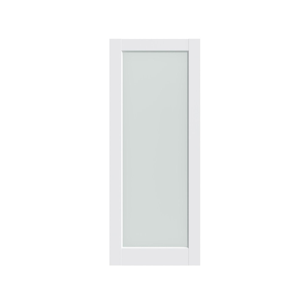 80" X 32" White Wood And Glass Slab Door