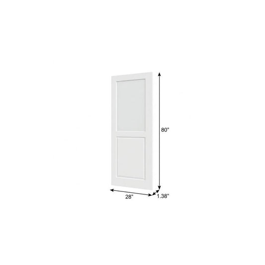 80" X 28" White Wood And Glass Slab Door