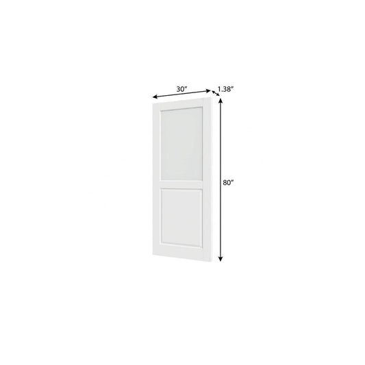 80" X 30" White Wood And Glass Slab Door