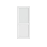80" X 30" White Wood And Glass Slab Door