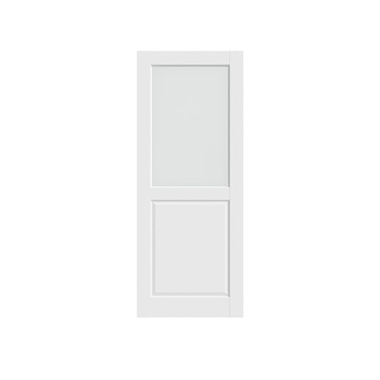80" X 30" White Wood And Glass Slab Door