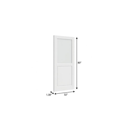 80" X 32" White Wood And Glass Slab Door
