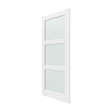 80" X 28" White Wood And Glass Slab Door