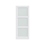 80" X 30" White Wood And Glass Slab Door