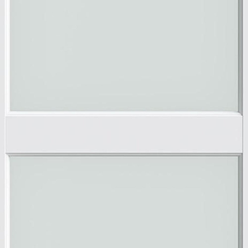 80" X 30" White Wood And Glass Slab Door