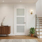 80" X 32" White Wood And Glass Slab Door