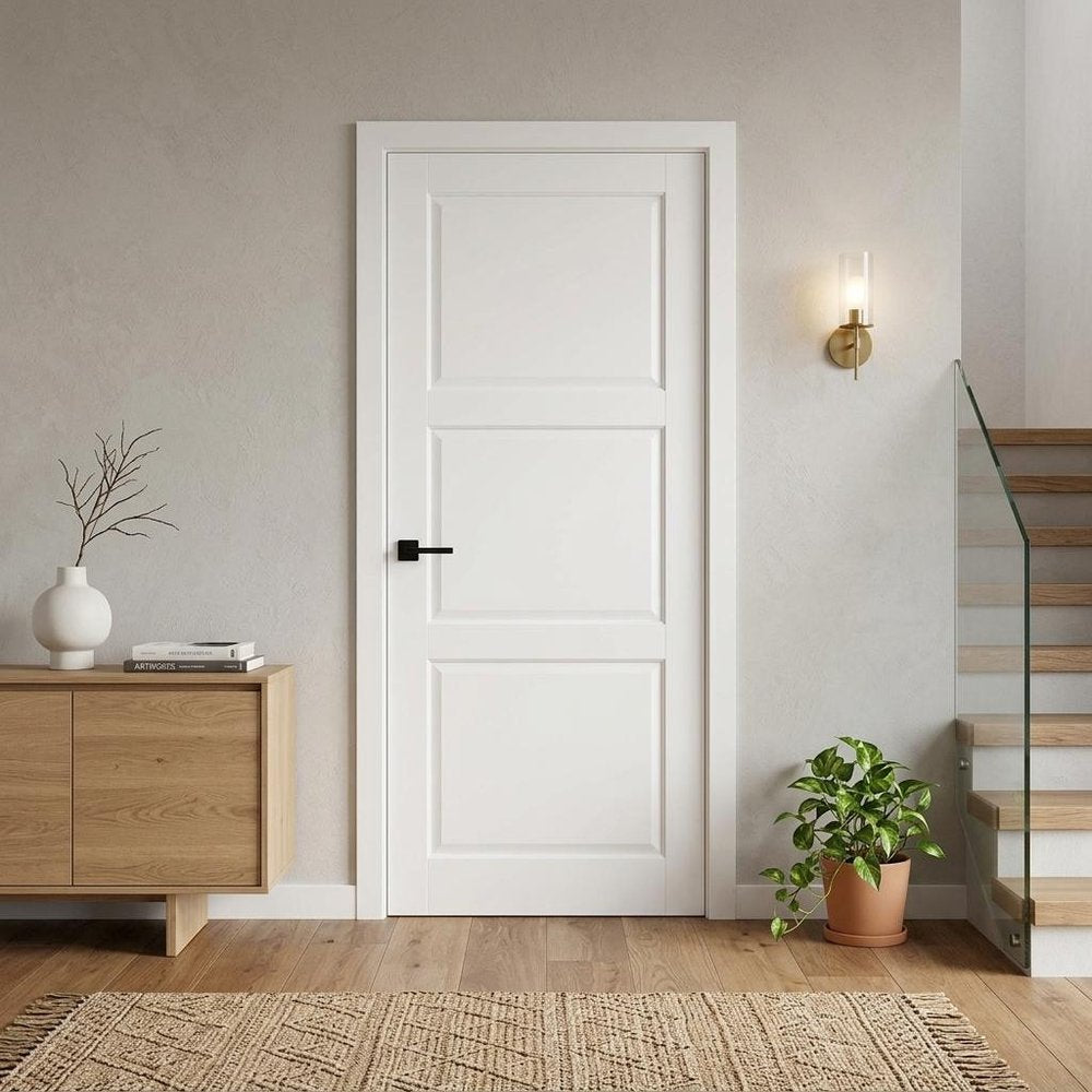 80" White Wood Slab Door