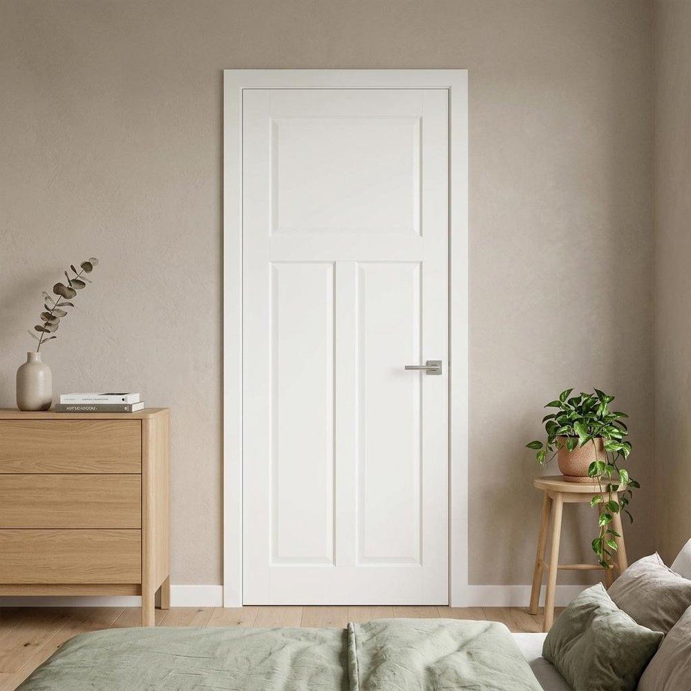 80" White Wood Slab Door