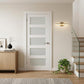 80" X 28" White Wood And Glass Slab Door