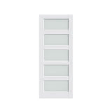 80" X 30" White Wood And Glass Slab Door