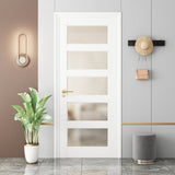 80" White Glass French Doors