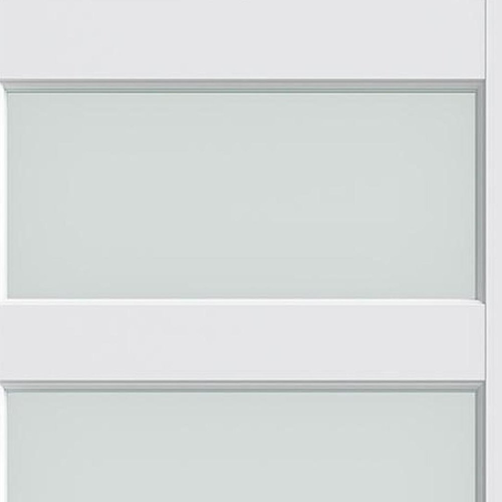80" X 32" White Wood And Glass Slab Door