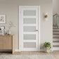 80" X 36" White Wood And Glass Slab Door