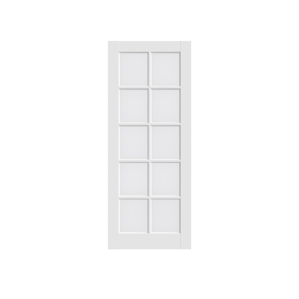 80" White Glass French Doors