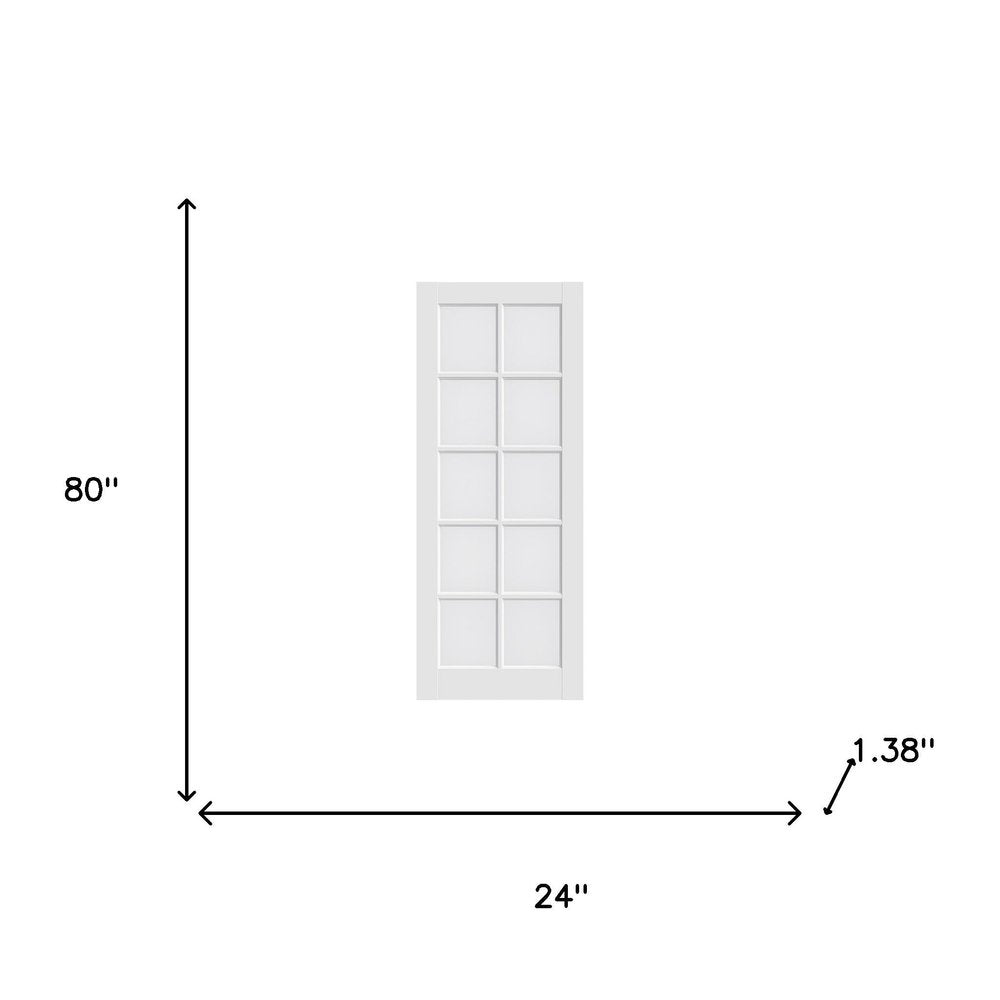 80" White Glass French Doors