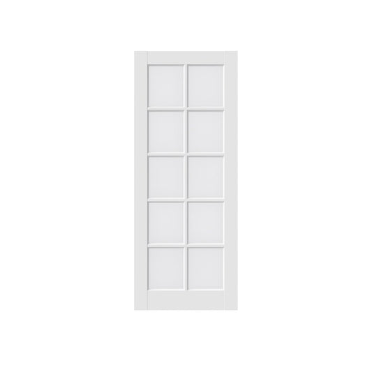 80" X 28" White Glass French Doors