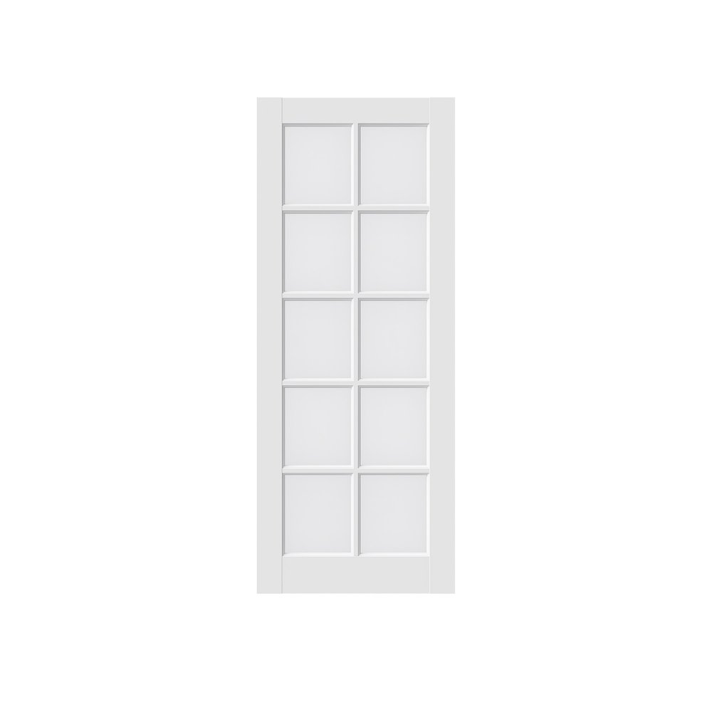 80" White Glass French Doors