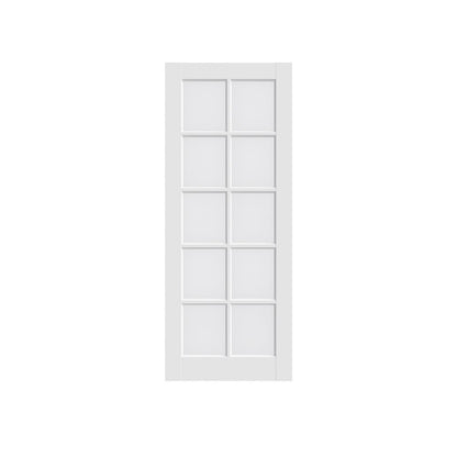 80" White Glass French Doors