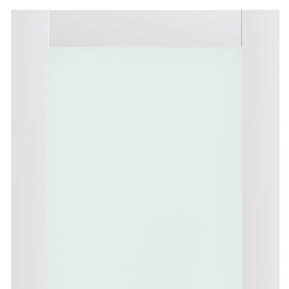 80" X 24" White Wood And Glass Slab Door