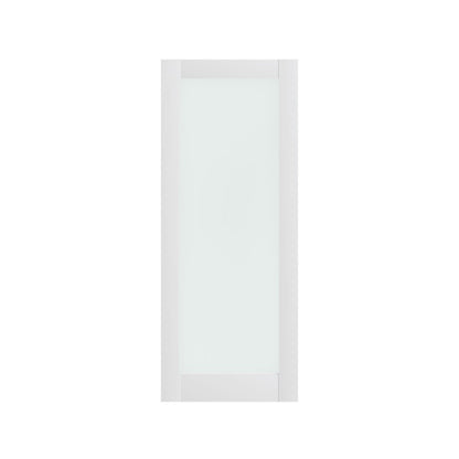 80" X 30" White Wood And Glass Slab Door