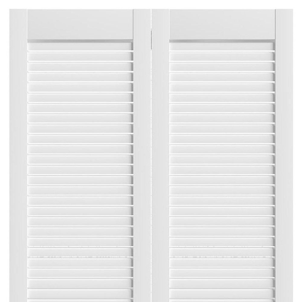 Set Of Two 78" White Wood Bi-Fold Door