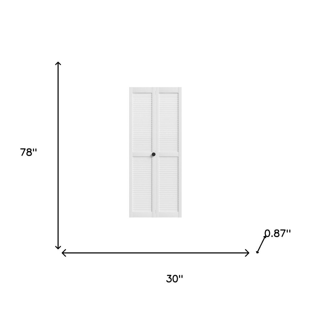 Set Of Two 78" White Wood Bi-Fold Door