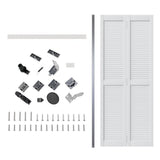 Set Of Two 78" White Wood Bi-Fold Door