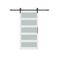 84" White Glass Barn Door