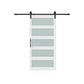 84" White Glass Barn Door