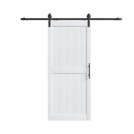 84" X 24" White Wood Barn Door
