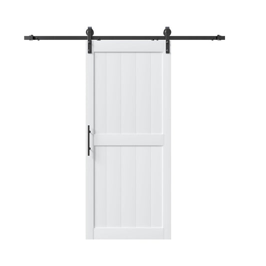 84" X 24" White Wood Barn Door