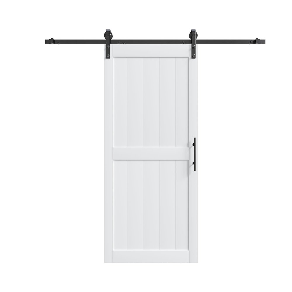 84" White Wood Barn Door