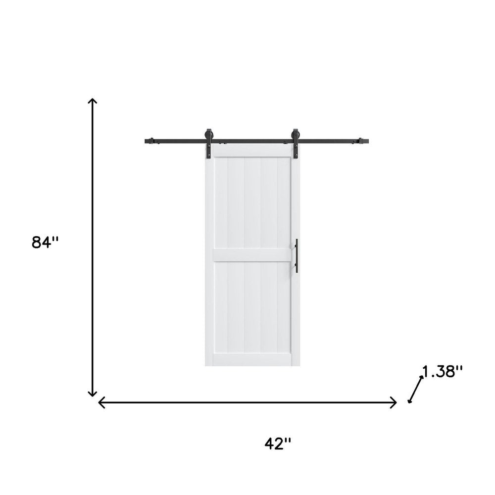 84" White Wood Barn Door