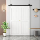 Set Of Two 84" White Wood Bi-Fold Door