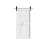 Set Of Two 84" X 32" White Wood Bi-Fold Door