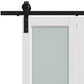 Set Of Two 84" White Glass Bi-Fold Door