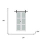 Set Of Two 84" White Glass Bi-Fold Door