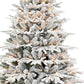 4' White Pre Lit Full Flocked Pine Christmas Tree With Decorations