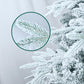 6.5' White Pre Lit Full Flocked Pine Christmas Tree With Decorations