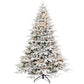 7.5' White Pre Lit Full Flocked Pine Christmas Tree With Decorations