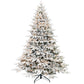 7.5' White Pre Lit Full Flocked Pine Christmas Tree With Decorations