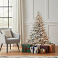 4' White Pre Lit Full Flocked Pine Christmas Tree With Decorations